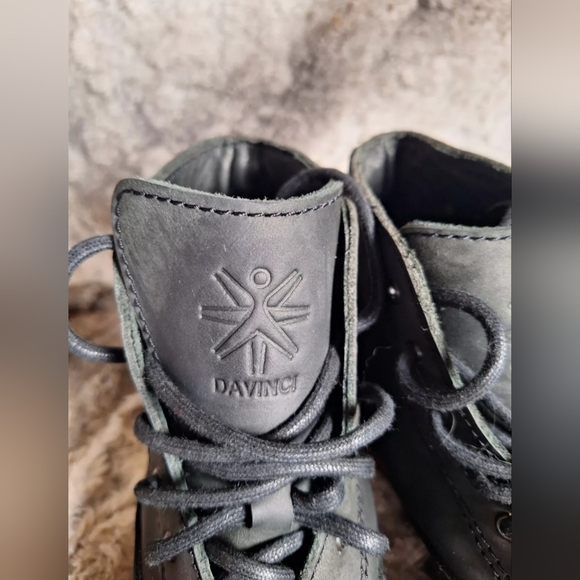 Davinci Black Leather Barefoot Combat Boots Zero Drop - Picture 2 of 12